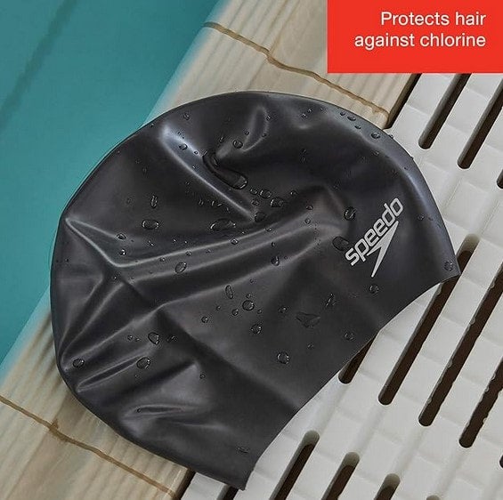 Speedo Long Hair Cap Black Meriton Suites Shop